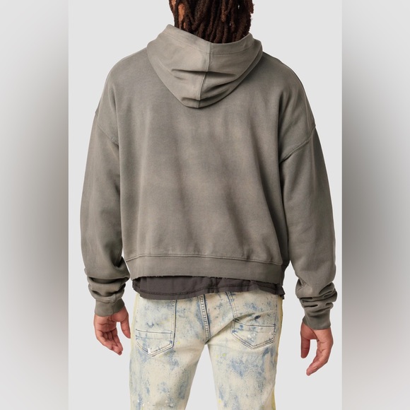 Hudson Jeans Crop Hoodie STORM GREY - Picture 5 of 10